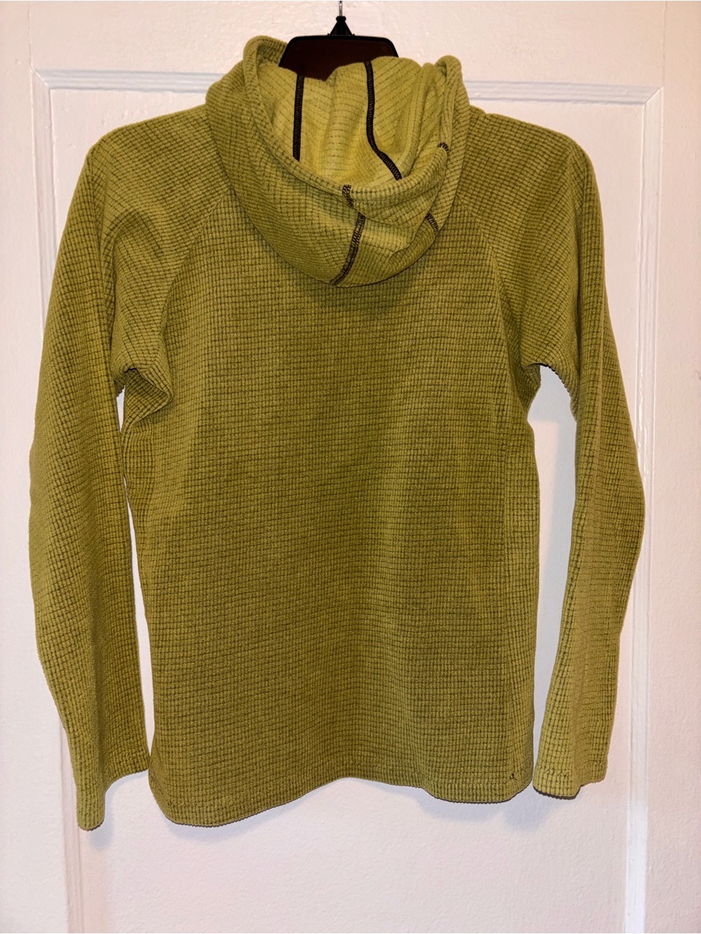 Melanzana Microgrid Hoodie Womens XS Green Waffle Fleece Pullover Gorpcore Hike - Picture 5 of 5